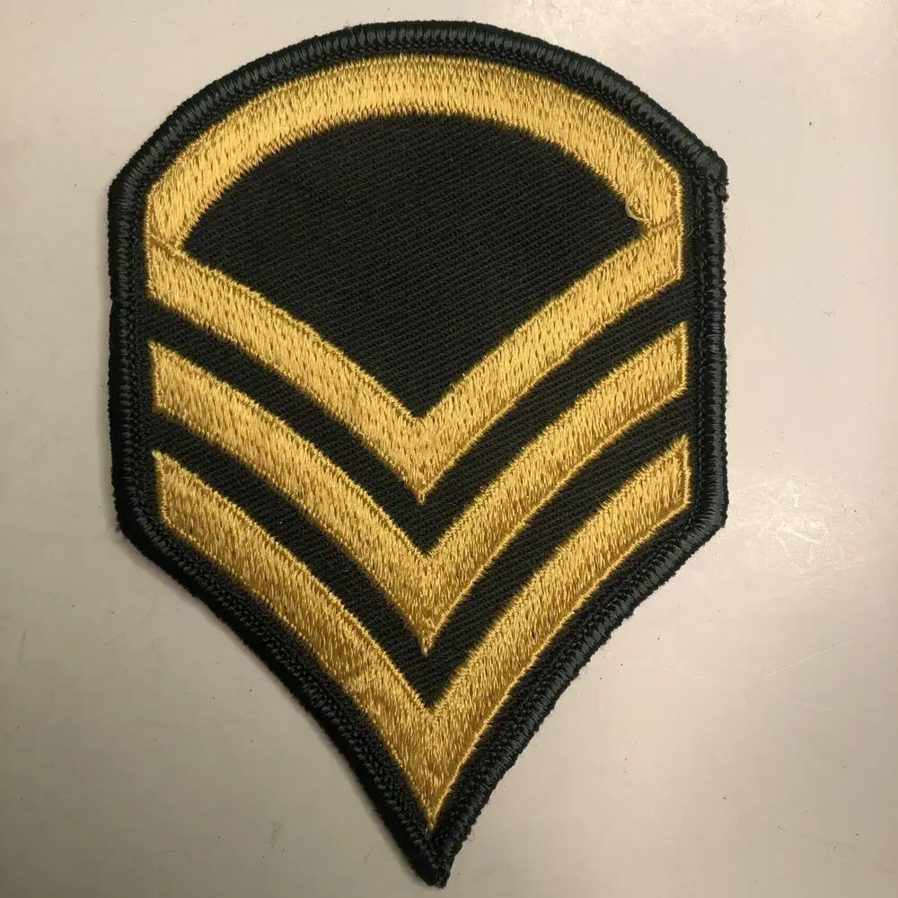 Vintage US Army Staff Sergeant E-6 Sew On Embroidered Patch 4.5x3